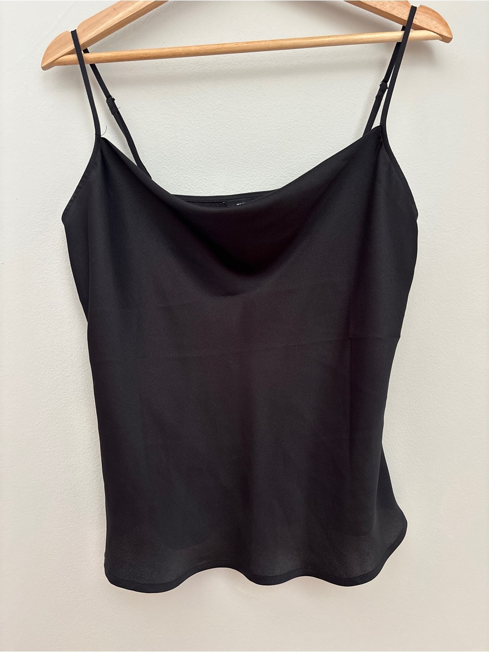 Women’s Spaghetti Strap Faux Silk Cami Tank Set - Black & White